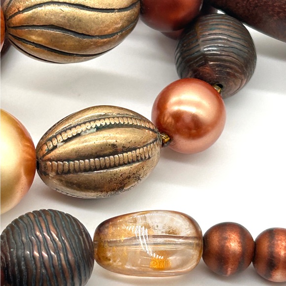 Vintage Wooden Beaded Boho Necklace 56" - Picture 4 of 13